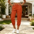thumbnail image 6 of Inleife Women's Elastic Cuffed Jogger Capris Fashion Ladies High Waist Loose Tapered Pants Cropped Pants with Pockets, 6 of 6