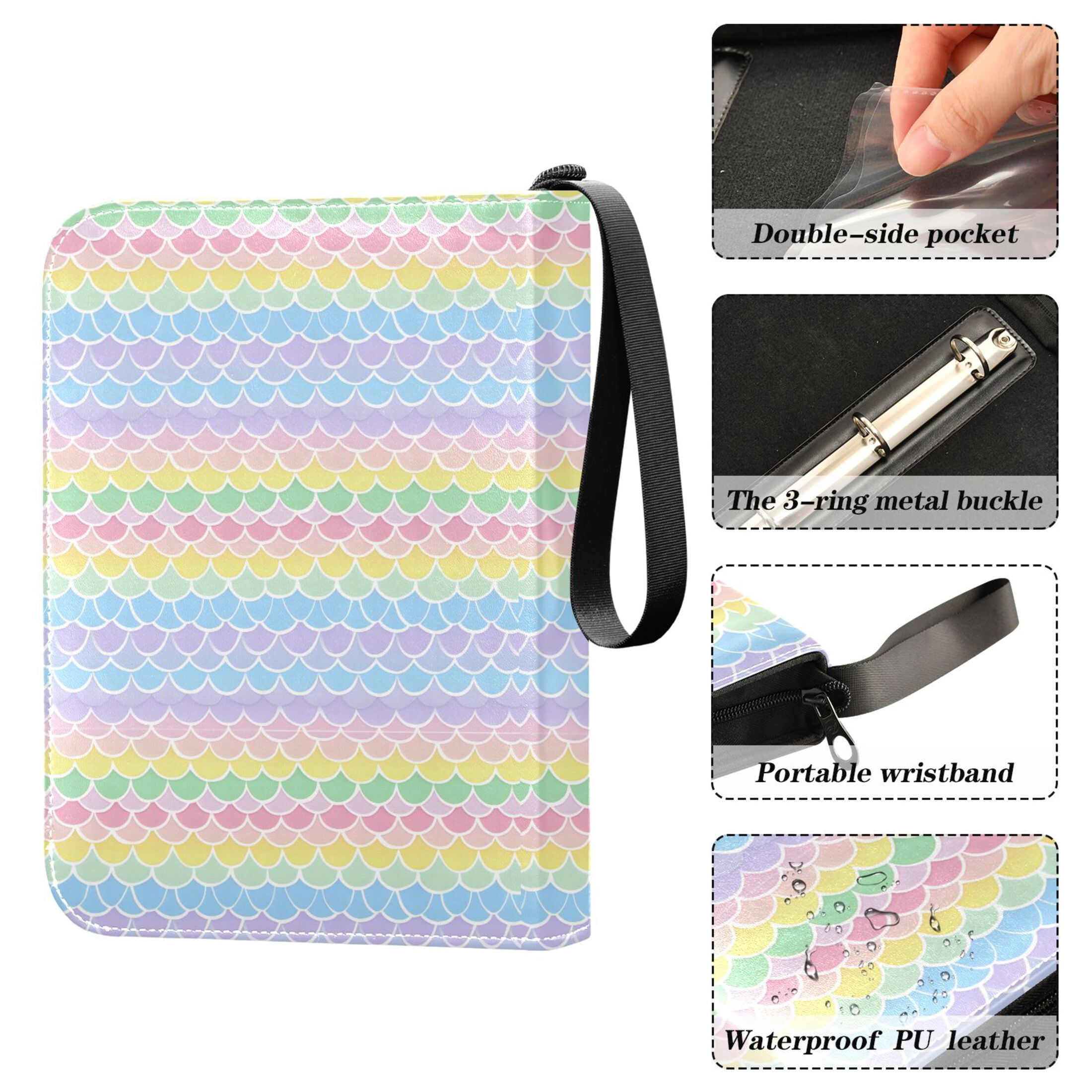 ALAZA Mermaid Scales Trading Card Binder 4 Pocket Cards Collection Album 400 Folder Holder