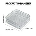 thumbnail image 3 of Stackable Air Fryer Basket, Ongmies Frytter 3Er Set Stapelbare Körbe Für Airfryer + 2 Zangen Gratis Air Fryer Rack Heißluftfritteuse Grillrost Dehydrate, Silver, 3 of 6