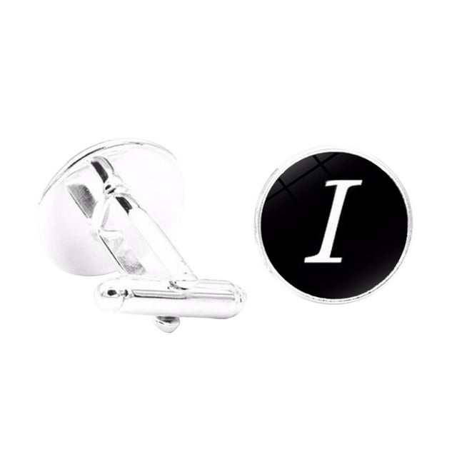 VONKY 1 Paire de Boutons de Manchette Lettre pour Hommes Initiale Formelle Alphabet en Acier Inoxydable, Lettre I
