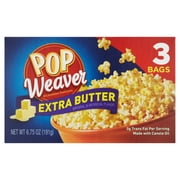 Pop Weaver Extra Butter Microwave Popcorn 6.75 Oz, 3 Ct