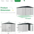 thumbnail image 4 of AECOJOY 12' x 10' Outdoor Storage Shed with Lockable Door Patio Metal Garden Storage Building in White for Outside, 4 of 7