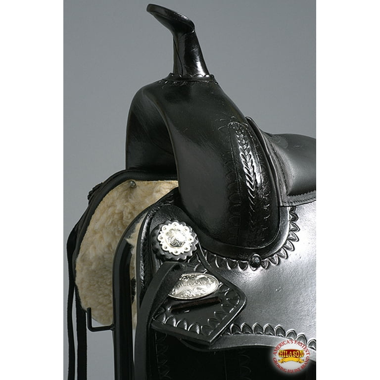 Antique Dark Brown 15 In HILASON Western Horse Saddle American Leather Treeless