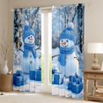 thumbnail image 2 of jejeloiu Merry Christmas Gifts Black Out Curtains,Blue Xmas Snowman Curtains Pack of 2 (42x63 Each),Happy New Year Bedroom Curtains For Girls,Super Cozy Room Decoration, 2 of 6