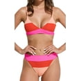 thumbnail image 2 of Women's High Waisted Bikini with Moderate Coverage, Red, 2 of 6