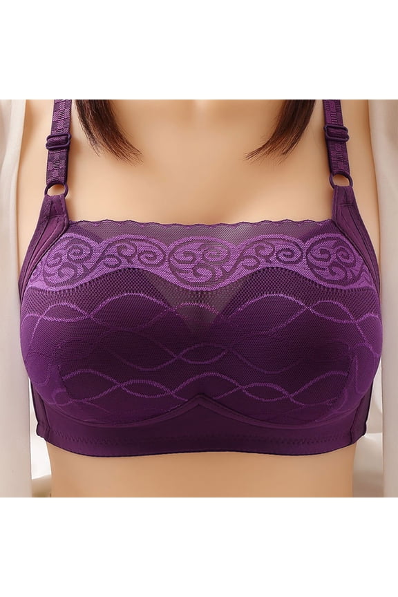 Bras for Women with Pockets for Prosthesis Breasted Silicone Breast Inserts Comfortable Everyday Bra Purple 36