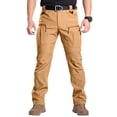 thumbnail image 2 of Mens Cargo Pants Water Resistant Relaxed Fit Hiking Work Pants Multi Pockets Ripstop Flex Baggy Camo Tactical Pant Earthy Yellow XL, 2 of 9