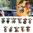 thumbnail image 2 of Cartoon Cow Car Pendant Rearview Mirror Pendants Adorable Tree Decoration Acrylic Cow Cartoon Shape Ornament, 2 of 21