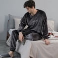 thumbnail image 5 of SCSAlgin Couples Matching Pajamas Sets Velvet PJs Set for Men and Women Velour Long Sleeve Sleepwear, 5 of 7