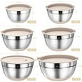 thumbnail image 6 of Mixing Bowls with Airtight Lids, AOKIWO 32Pcs Stainless Steel Nesting Non-Slip Bottoms Mixing Serving Bowls Set wtih 3 Grater & Tools Gadgets, 7/4/2.5/2/1.5/1QT Metal Salad Bowls for Serving Preppi, 6 of 8
