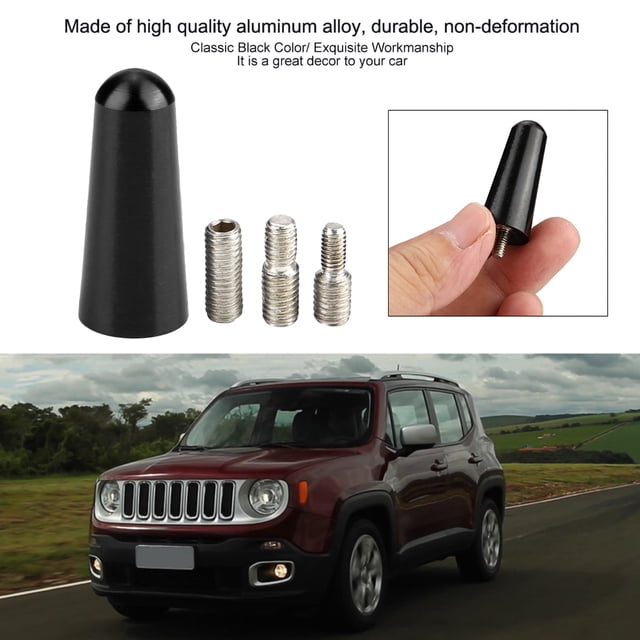 3cm Aleación De Aluminio Coche Techo Varilla Corta Antena Adaptador Para Cherokee Con Tornillos