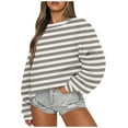 thumbnail image 1 of TIMIFIS Chandail Rayé pour Femmes Manches Longues Décontracté Automne Hiver Mode Col Rond, 1 of 5