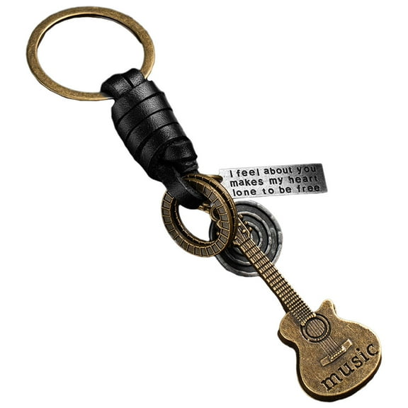 LABSERRON 1Pack Purse Keychain Guitar Shape with Zinc Alloy and PU Material