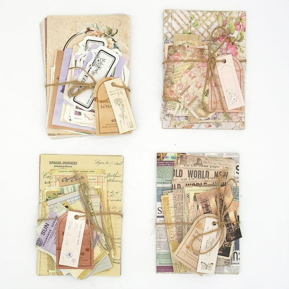 Scrapbook Paper, 400 sheets of journaling supplies for Vintage Crafts Planner Bullet Junk Journal Supplies Mixed Media Collage Card Album Embellishments