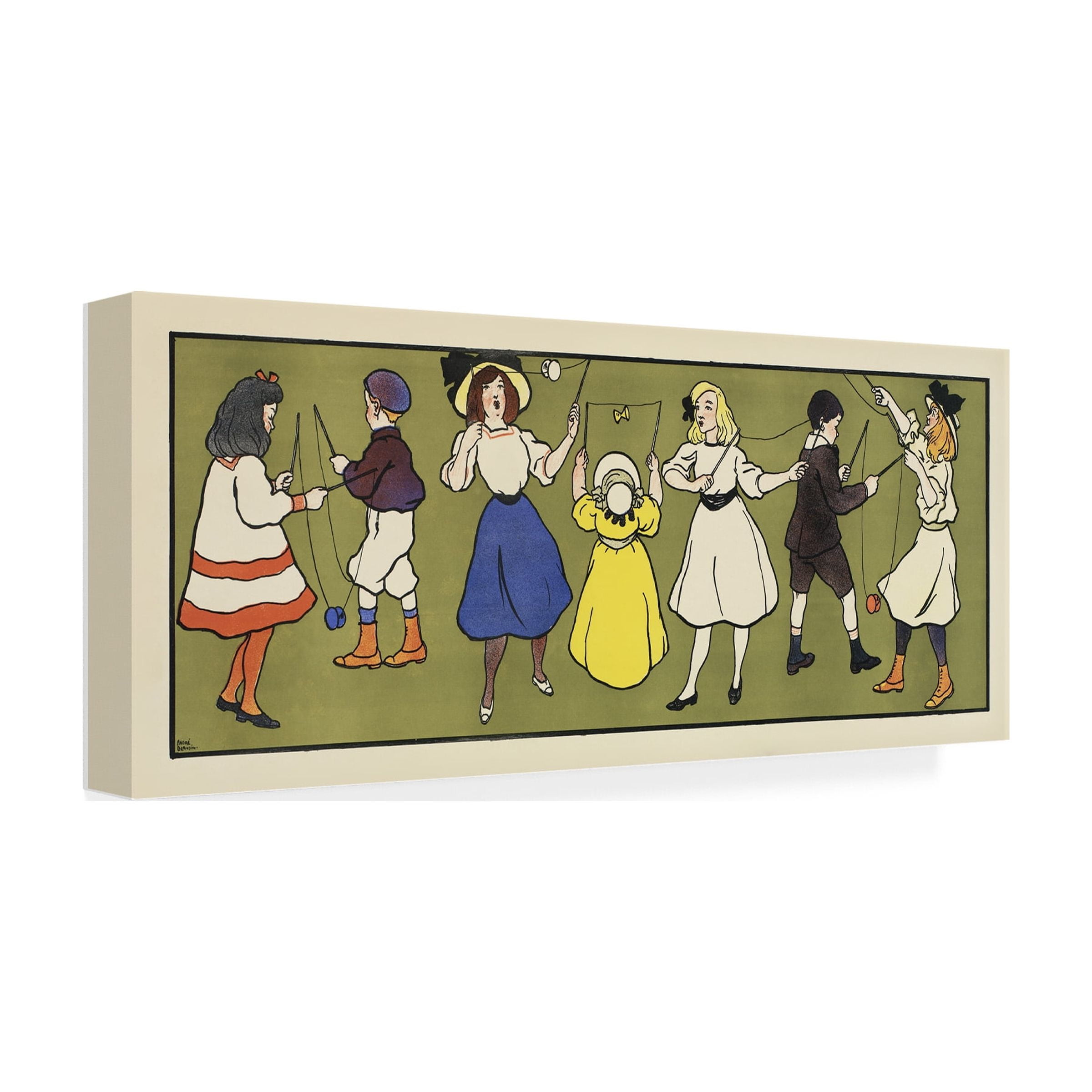 "Children's Panel, Girls" Canvas Art