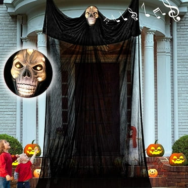 Halloween Decorations, 12.3ft Halloween Ghost Hanging With Led Lights And Scary Sound For Indoor Outdoor Front Yard Garden Decorations