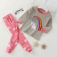 thumbnail image 2 of Boys Pajamas Cotton Cute Graphic Long Sleeve Crew Neck Tops And Pants 2 Piece Boys Pjs Pink 18 Months-24 Months, 2 of 4
