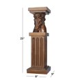 thumbnail image 3 of DecMode 8" x 25" Brown Polystone Horse Pedestal Table, 1-Piece, 3 of 9