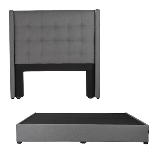 Box Base cama King Size + Cabecera Titan Gris