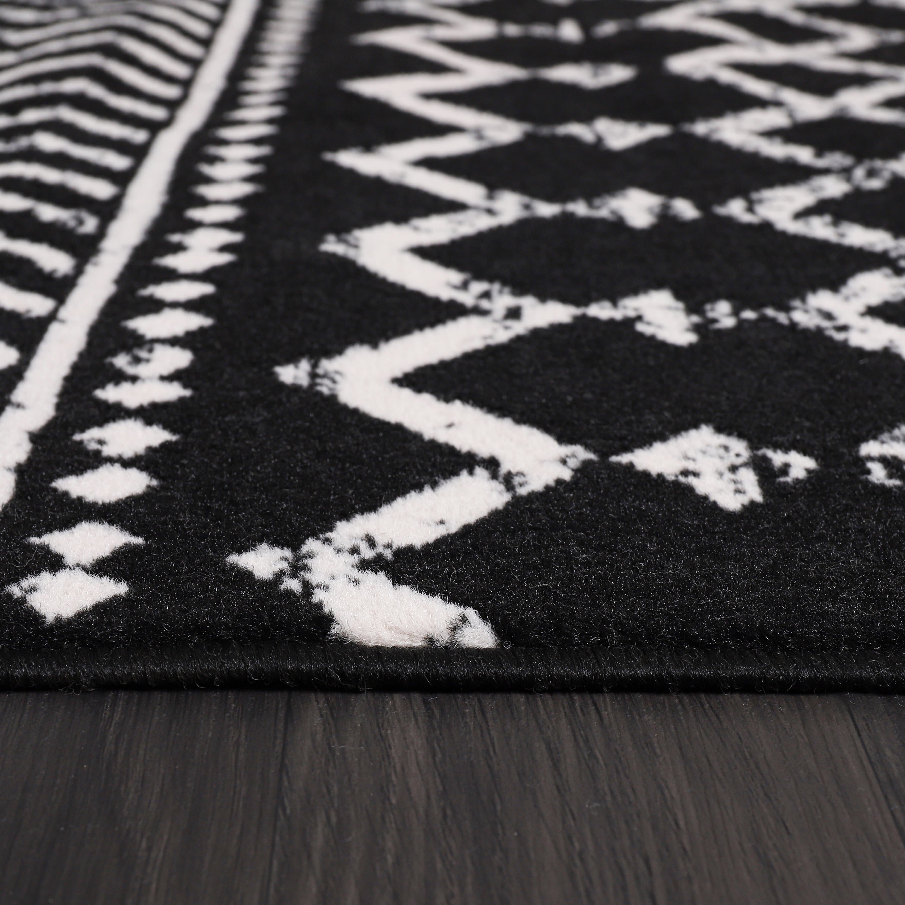 CAMILSON Crystal Black Area Rug 5'x7' Oval Boho for Living Room Bedroom Dining Room Black Indoor Area Rugs