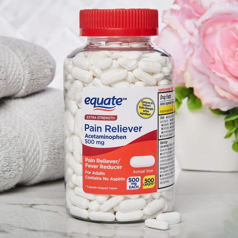 Equate Extra Strength Pain Reliever PM Caplets, 100 Count