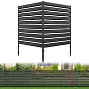 CMY Metal Air Conditioner Fence, 42''H x 38''W (2Panels) Metal Outdoor Privacy Screens, Trash Can Enclosure, Pool Equipment Enclosure Fence, Privacy Fence Panels for Outside, Backyard, Patio- Black