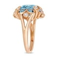 thumbnail image 3 of 4.65 Carat (Ctw) Blue and White Topaz Flower Ring in Rose Pink Plated Sterling Silver, 3 of 5