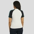 thumbnail image 5 of Women's WEAR by Erin Andrews White Jacksonville Jaguars Sleeve Stripe Distressed Raglan T-Shirt, 5 of 6