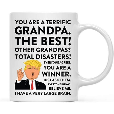 

CTDream Funny President Donald Trump 11oz. Coffee Mug Gift Terrific Grandpa 1-Pack Hot Chocolate Christmas Birthday Drinking Cup Republican Political Satire For Family In Laws
