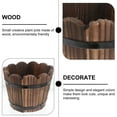 thumbnail image 2 of Gongxipen Solid Wood Carbonized Fleshy Flower Pot Balcony Planting Preservative Flower Holder Home Decoration Retro Wooden Small Wave Mouth Middle Size (Brown), 2 of 8