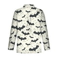 Womens Halloween Shirts Button Down Linen Blouses Tops with Pocket Roll