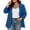 Blue, variant on Tqcoqu Women's Plus Size Blazer,Open Front Lapel Long Sleeve Lined Shoulder Pads Business Casual Jacket with Pocket,Black Women's L-XXXXXL