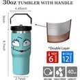 thumbnail image 2 of Halloween 30 Oz Tumbler with Handle and Straw, Cartoon Double Wall Coffee Travel Mug, Fall Reusable Insulated Water Bottle 30 Oz, Stainless Steel Cup with Handle and Straw Gifts for Halloween, 2 of 6
