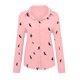 thumbnail image 5 of ICHUANYI Clearance Fashion Women's Loose Buttons Bird Print Lapel Long Sleeves T-shirts Blouse Tops(Pink, M) Ichuanyi Ichuanyi, 5 of 6