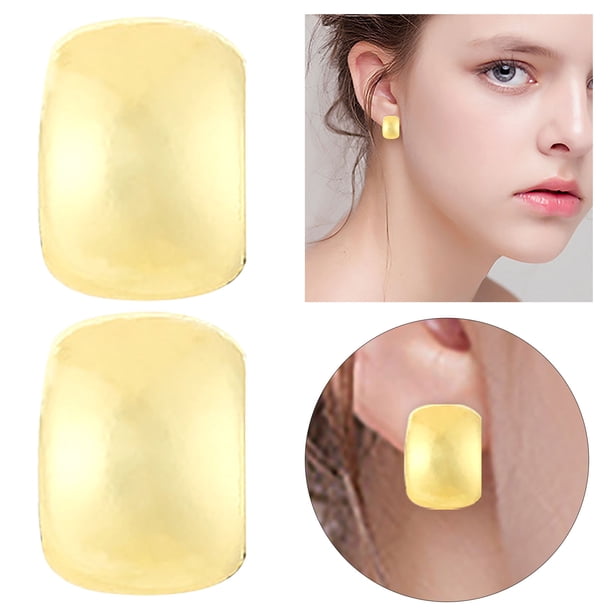 Pendientes para mujer, regalos para mujer, tendencia de moda, pendientes pequeños y exquisitos de oro de doble cara para mujer, pendientes de moda