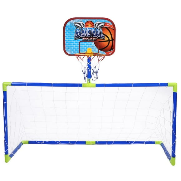 Greensen Kit de Basketball pour Enfants, Panneau de Basketball, Système de Mini Basketball et Soccer Intérieur Extérieur, Kit de Ballons de Soccer, Jouet pour Enfants