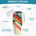 thumbnail image 2 of Yayeee 30oz Stainless Steel Tumbler with Straw and Handle Double-Wall Insulated Travel Water Bottle, Colorful Plane Stripes, 2 of 8