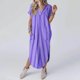 thumbnail image 5 of Vestido de Manga Corta para las Mujeres, Vestido Casual de Cuello en V de Bolsillo de Impresión de Moda Sexy Hecho de Poliéster Ligero para el Verano, Vestido de Verano para las Mujeres, 5 of 5