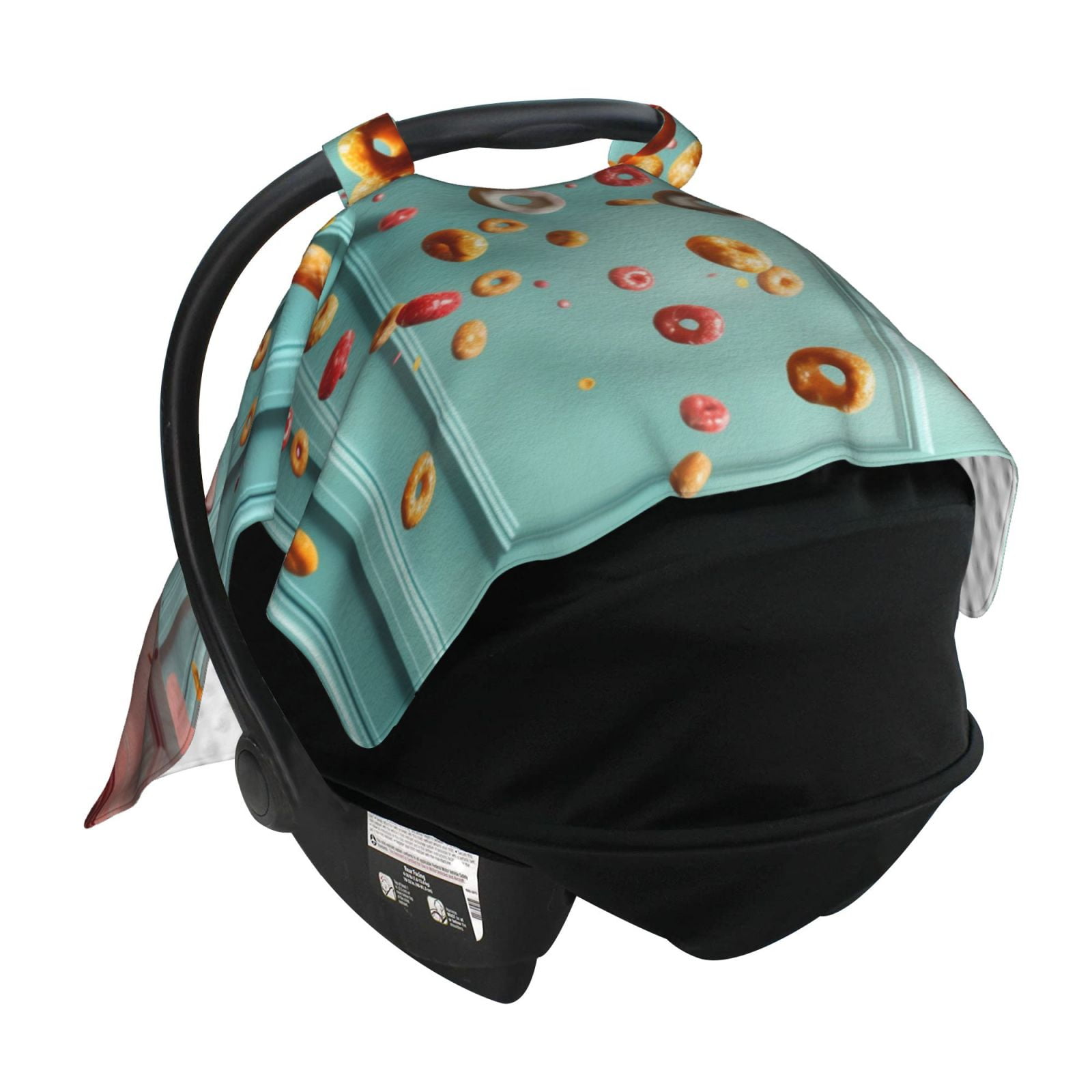 Car Seat Cover Baby - Floating Colorful Cereal Breathable Infant Car Seat Cover for Baby Carseat, Lightweight Comfort Baby Essentials Must Haves Newborn Stuff for Girl Boy