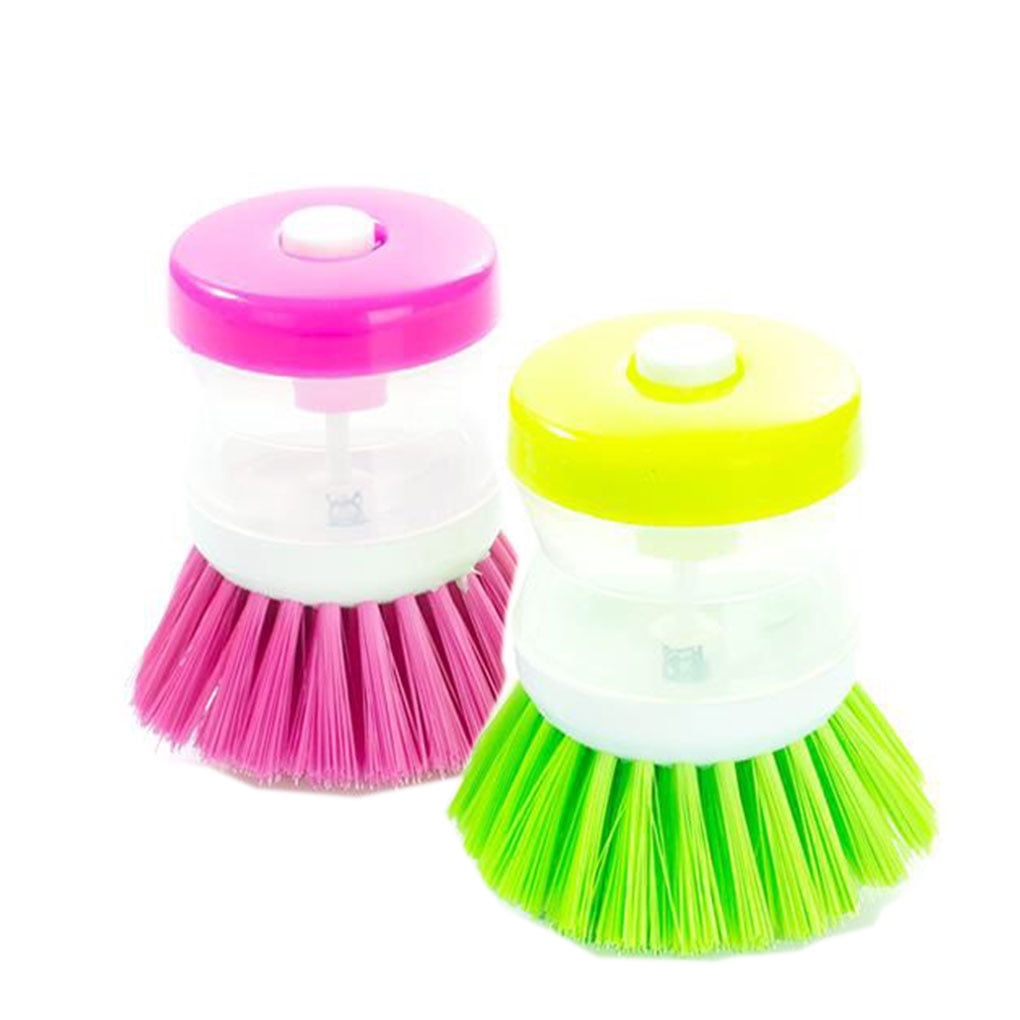 1/5pcs Kitchen Soap Dispensing Palm Brush Easy Use Scrubber Wash Clean Tool Hold 