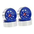 thumbnail image 2 of Dualoai 4 Pieces RC Wheel Rims Metal Replaces 12mm Hex for 1/10 RC Crawler Car SCX10 Blue, 2 of 9