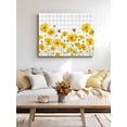 thumbnail image 4 of Yellow Flowers Wall Art for Living Room,Canvas Picture Wall Decor for Bathroom Bedroom,Summer Bee Country Floral Gray Plaid Painting Artwork for Office Kitchen Hallway Dining Room Home Decor 24"x32", 4 of 8