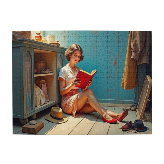500 Piece Jigsaw Puzzle For Adults – Woman Reading Book – Challenging & Relaxing Puzzles Unique Artwork Great Gift Idea Home Décor Fun For Adult Relaxation 20.5X15In