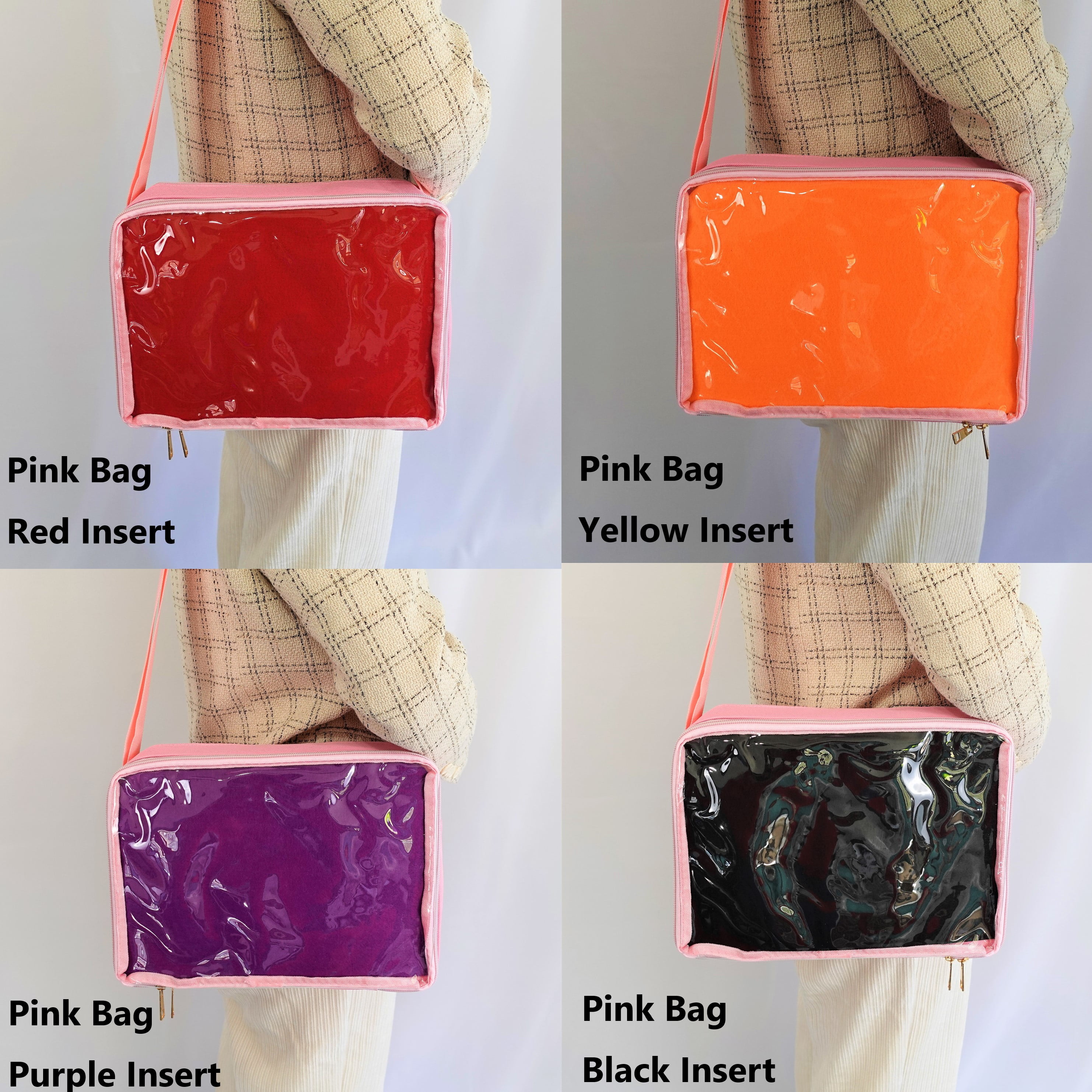 Multi-Color Ita Crossbody Bag and Multi-Color Insert, Ita Messenger Bag, Window Bag, Pin Purse, Pin Display Bag, Ita Bags, Pin Trading Bag, Itabag, Shoulder Ita Bag.
