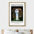 thumbnail image 3 of IDEA4WALL Framed Canvas Print Woman with Yellow Necklace by Pablo Picasso Historic Cultural Abstract Illustrations Fine Art Traditional Poster for Living Room, Bedroom, Office - Natural 24"x36", 3 of 5