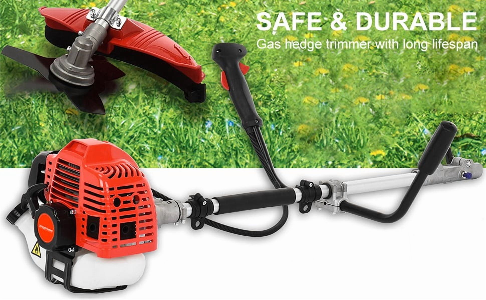Seipouy Gas Weed Wacker Cordless 2 in 1 String Trimmer, 52cc 2 Cycle Weed Eater with Anti-Slip Handle Brush Cutter Garden Tools Edger Lawn Tool