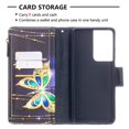 thumbnail image 3 of Samsung Galaxy S21 Ultra 5G Case with Zipper Wallet, Dteck Painted PU Leather Folio Case 9 Card Slots Wallet Case with Zipper Pocket / Hand Strap for Samsung Galaxy S21 Ultra 6.8", 05# Gold Butterfly, 3 of 5