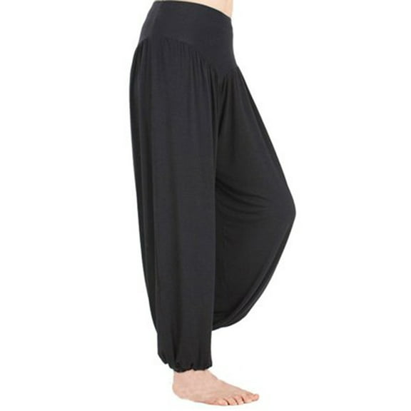 FUTATA Women's Pilates Yoga Pants Hippie Harem Palazzo Pants High Waist Wide Leg Baggy Loose Casual Beach Pants Comfort Dance Trousers
