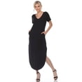 thumbnail image 2 of White Mark Women's Short Sleeve V-neck Maxi Dress, 2 of 6