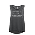 thumbnail image 1 of You're A Total Champ Women's Fashion Sleeveless Muscle Tank Top Tee Charcoal Grey 2X-Large, 1 of 4